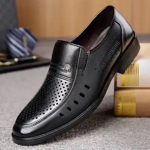 品牌蜘蛛王皮凉鞋男真皮夏季正品男士商务镂空透气包头夏天洞洞中