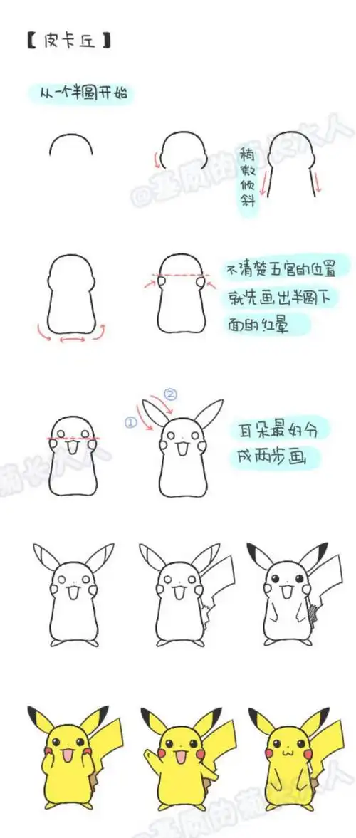 简笔画——皮卡丘