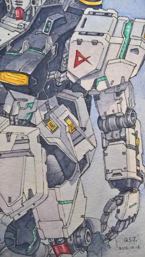 高达水彩画 高达铅笔绘画图片