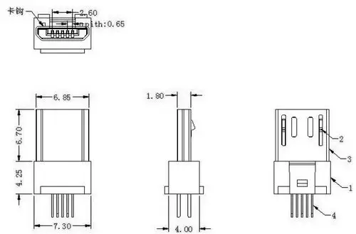 micro usb接口公头