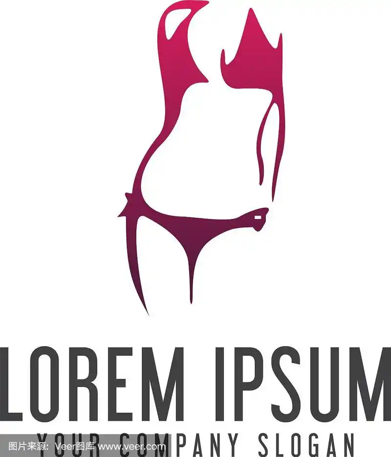 内衣女人标志设计概念模板