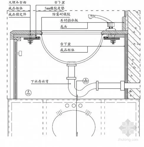 3,台下盆安装采用台下盆安装方法,水槽被安装在台面下,拥有更大使用