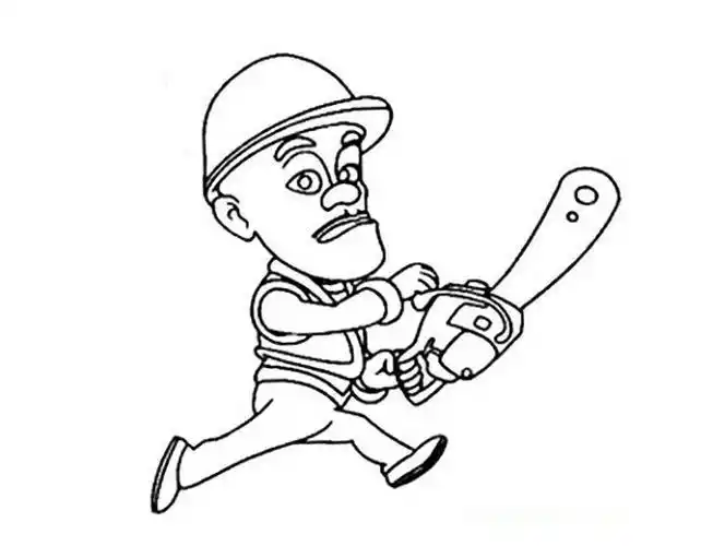 光头强电锯简笔画彩图