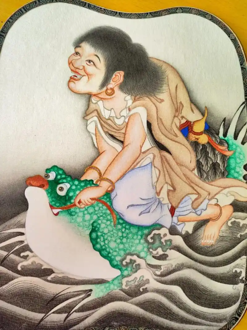 刘海戏金蟾这 工笔重彩  绢本  矿物颜料  勾 - 抖音