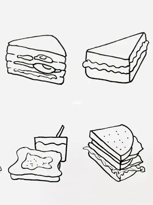 三明治图片简笔画三明治图片简笔画上色