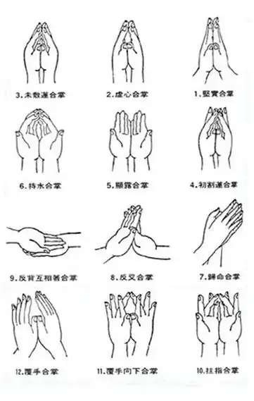 展评在手印姿势学里,二手及十指各有其不同之含义.
