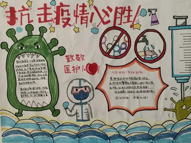 龙鹏小学"防疫抗疫 从我做起"手抄报比赛