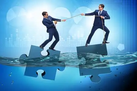 团队合作与竞争的商业理念照片