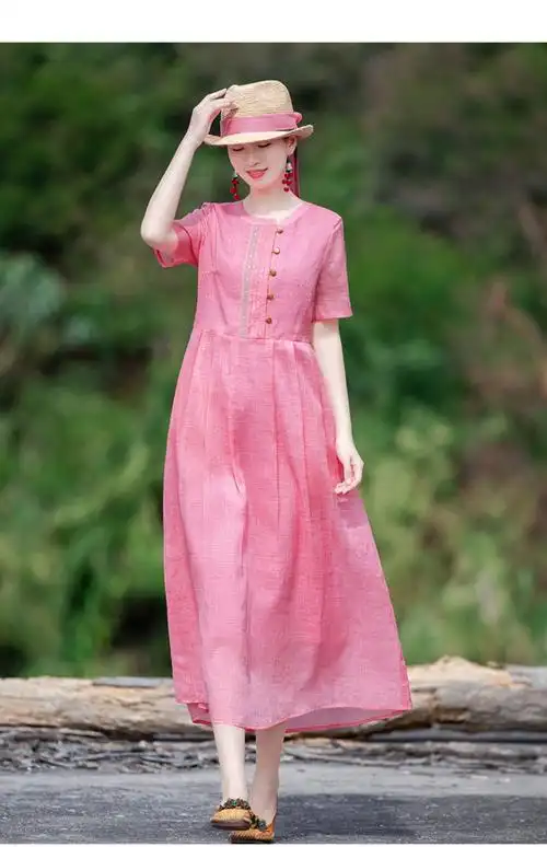 国际大牌奢侈品高档女装进口品质女王轻奢素素棉麻女装旗舰店苎麻