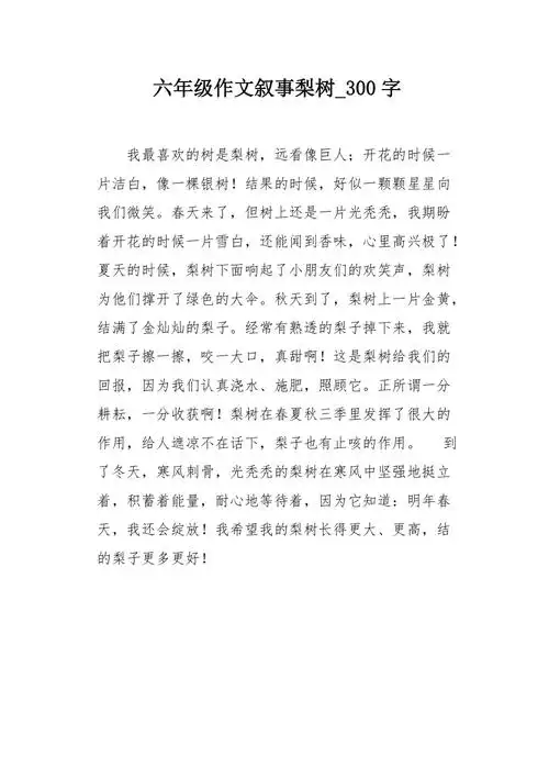 六年级作文叙事梨树300字