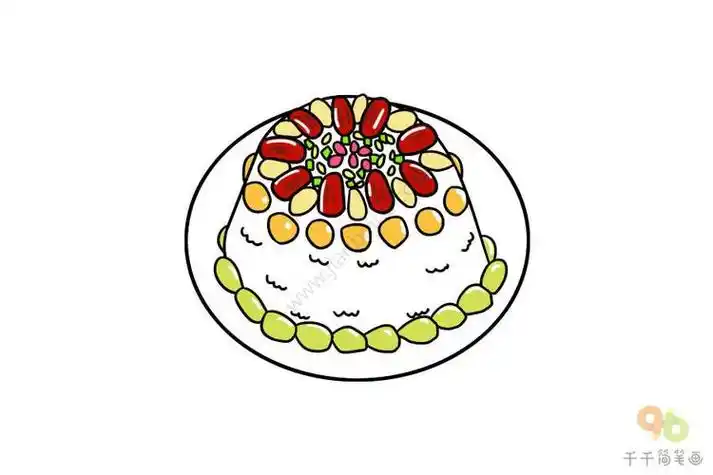 陕西美食 八宝饭简笔画天津美食 煎饼果子简笔画画法四川美食 玻璃