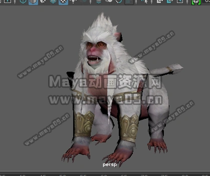 白毛白色巨猿动物猿人fbx模型下载!