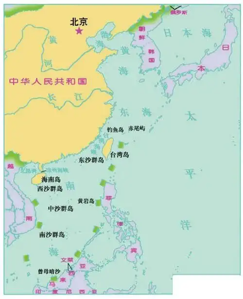 中国有四大临海,自北向南分别是渤海,黄海,东海,南海.