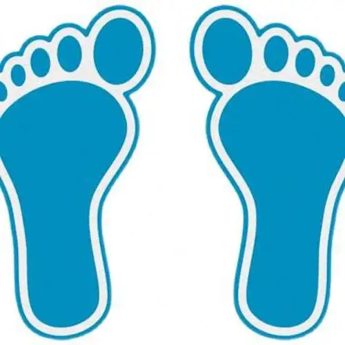 放射科专用脚印蓝色28x15ct全景牙片室站位示意示意图贴纸