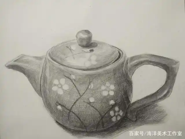 第二十节瓷茶壶的素描画法