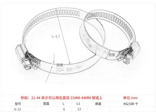 304不锈钢喉箍/卡箍抱箍收紧箍锁紧箍圈燃气管道水管油管管箍管夹