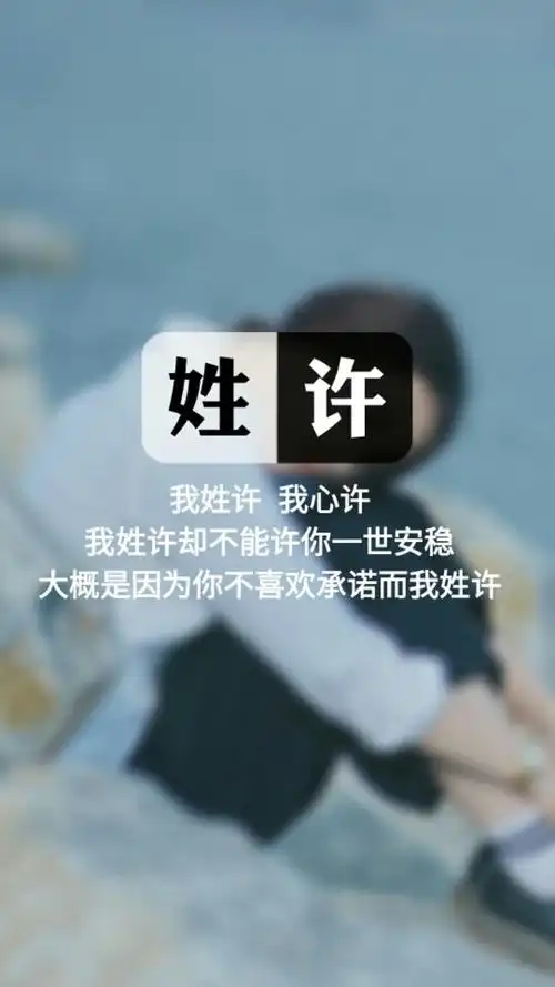我姓许我心许姓氏壁纸文字壁纸锁