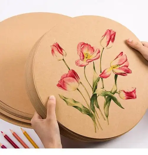 柏伦斯圆形彩铅专用纸专业铅画纸圆形牛皮纸素描纸美术画画纸专用加厚