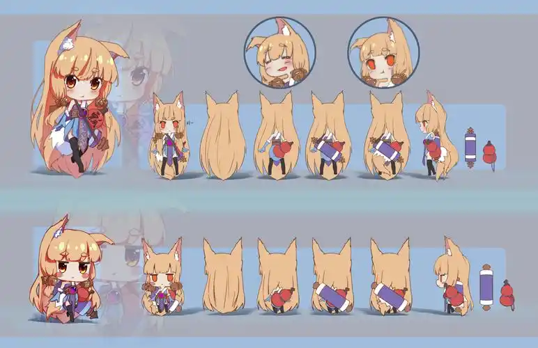 前两年画的q版三视图