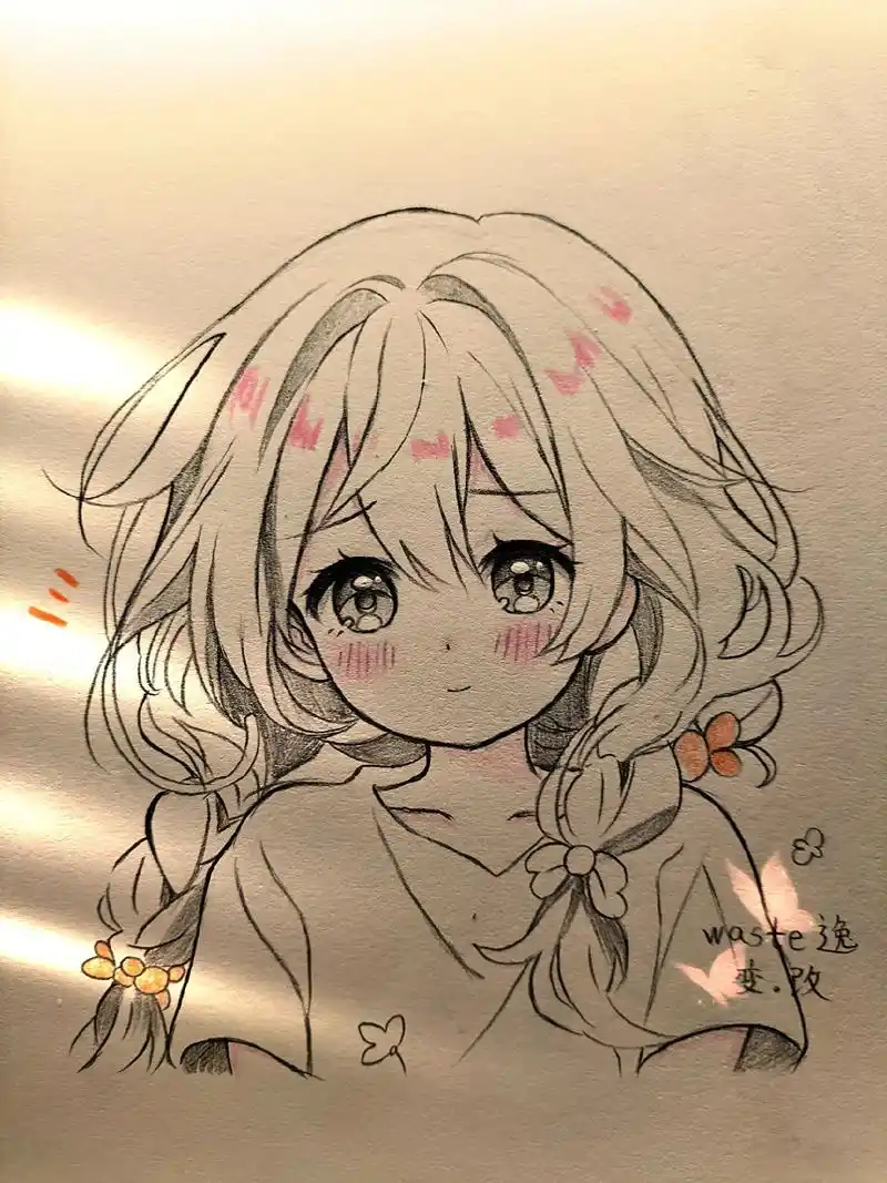 过程图教你画女生.慢慢来吧#临摹 #绘画过程分享 #动漫手绘 - 抖音