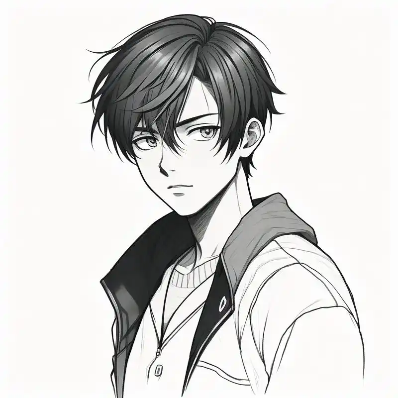 稳重男生必备!黑白素描微信头像98