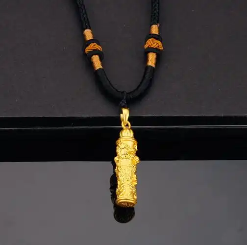 老凤凰黄金吊坠男士龙柱挂坠足金999吊坠男挂坠男士足金项链金项链男