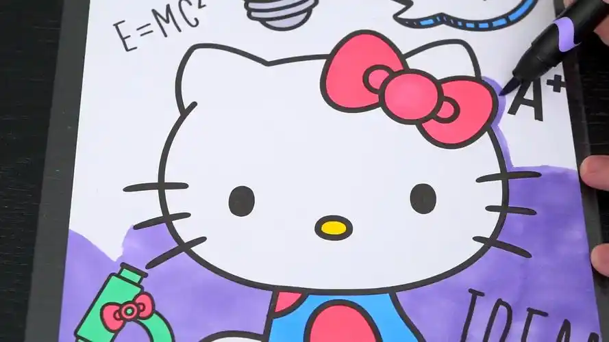 梦想成为生物学家的凯蒂猫hellokitty卡通漫画涂色游戏