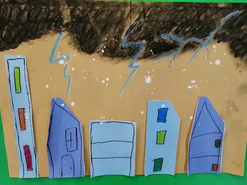 阳光苗苗班艾可邦妮美术—雷雨季节(气象主题)