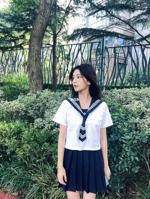 白鹿水手服写真 # 白鹿学姐风jk造型绝了,清新亮丽,甜美温柔.