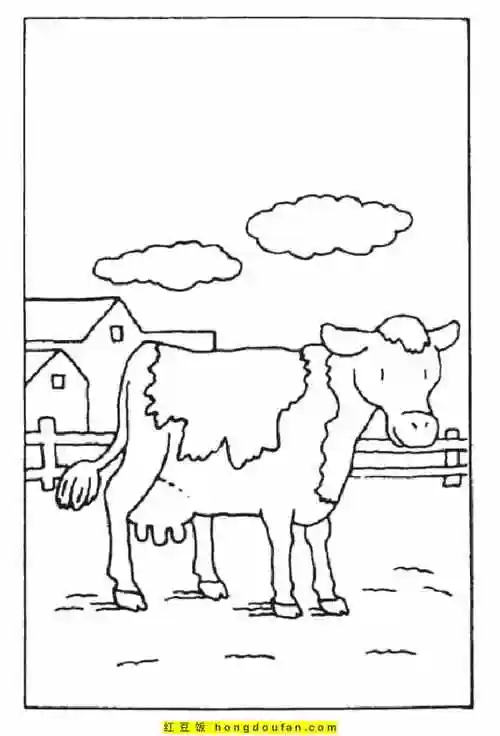 10张农场动物园!奶牛鸭子公鸡小马驹卡通涂色简笔画