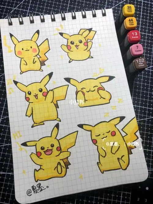 皮卡丘女孩简笔画q版