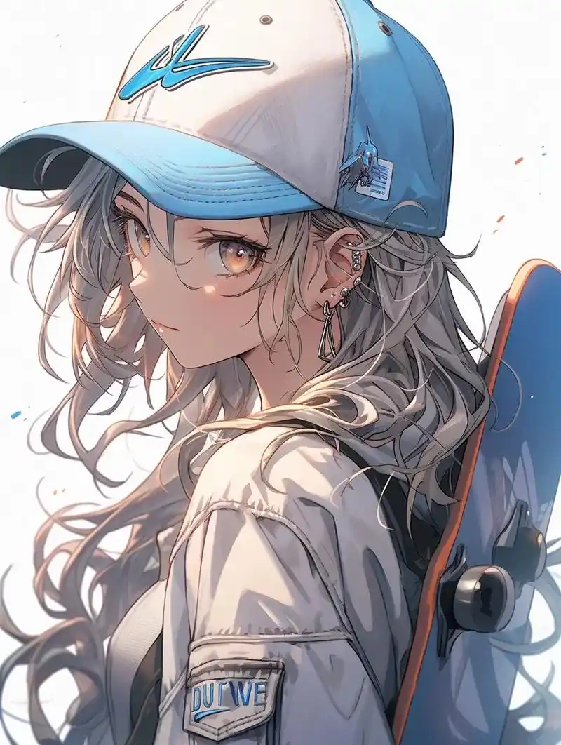 酷酷的小女孩头像丨滑板girl05.#动漫女头 #头像分享  - 抖音