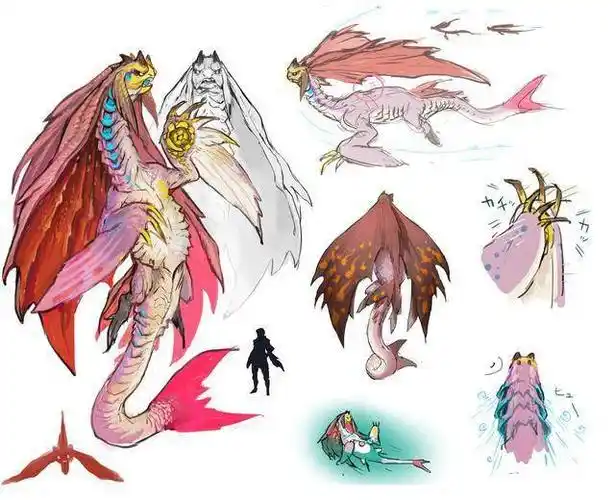 《怪物猎人 崛起》人鱼龙设计稿公开 包含初稿和弃案