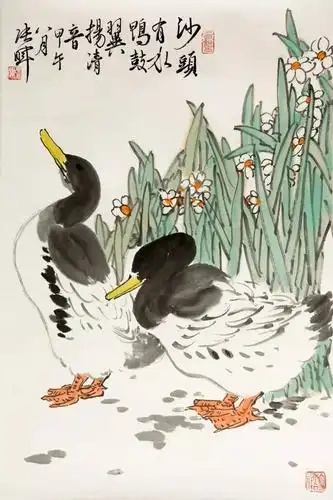 他的鸭不是画出来,而是写出来的