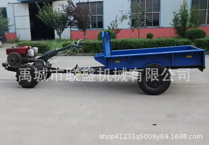 手扶拖拉机带车斗拖车自卸拖车东风沭河工农两轮拖拉机带拖车斗子
