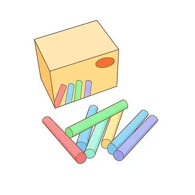 卡通粉笔元素教师节粉笔节日素材png素材