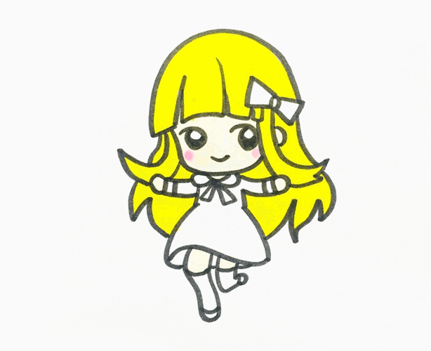 可爱的长发女孩简笔画图片 女孩怎么画 - 人物简笔画 - 老师板报网