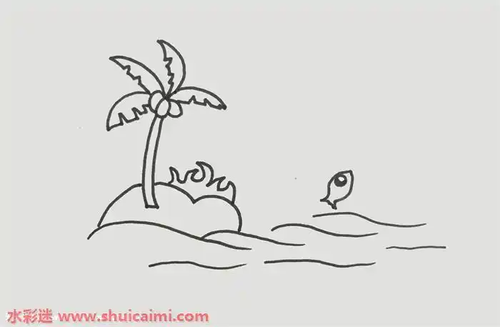 大海怎么画大海简笔画图片带颜色