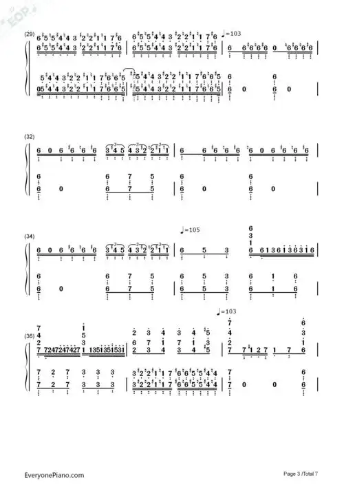 加勒比海盗主题曲-he is a pirate双手简谱预览3