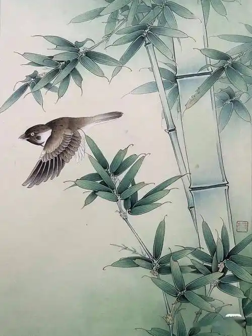 麻雀竹子图绘画步骤