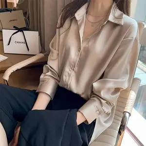 香槟色衬衫女图片