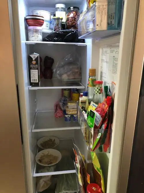 这是我收拾好的冰箱,有放剩菜的地方,有放水果的地方.