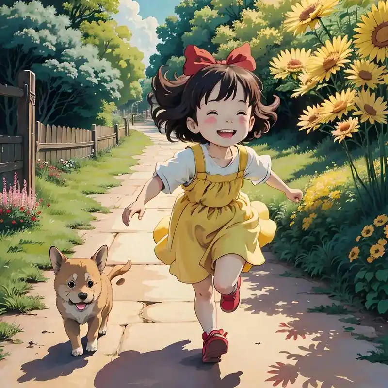 治愈系漫画奔跑的小女孩