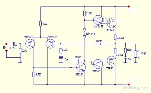 diy制作求个用tip42ctip41c做的功放电路