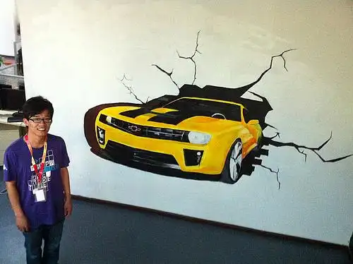 墙绘模板丙烯颜料画