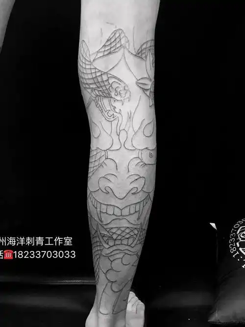 般若_纹身图案手稿图片_刘海洋的纹身作品集