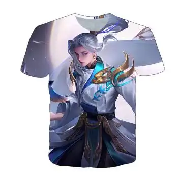 王者荣耀衣服短袖马超无双飞将孙策挚爱之约赵云淬星耀世元芳t恤 hzh