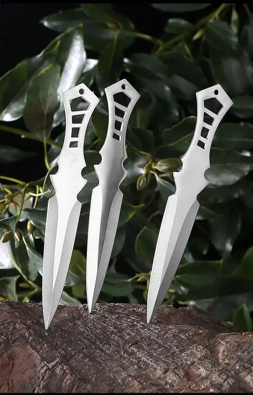 户外训练忍者唐门暗器直飞旋转飞武术投掷刀茶针飞刀黑鲨6支配收纳套