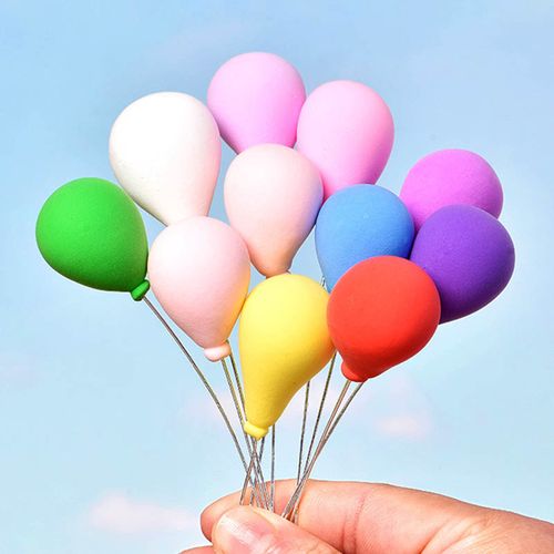 微景观小摆件创意手工小饰品多肉花盆摆设多彩粘土气球蛋糕装饰