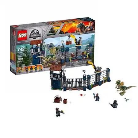 世界电影同款 小颗粒积木玩具 男孩女孩礼物 75931双棘龙的前哨攻击